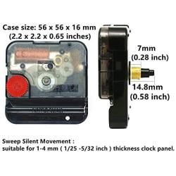 TIKROUND Original Youngtown 12888 Movement for Clock Repair Replacement 37/64 inch Shaft Length 7mm Thread Length (NO Hands)