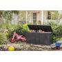Keter Marvel Plus 71 Gallon Resin Outdoor Storage Box for Patio Furniture Cushion Storage, Brown