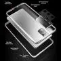 Magnetic Case for Samsung Galaxy Note 20 with Camera Cover, Double-Sided HD Tempered Glass Cover, 360° Full Body Protection Metal Frame Magnetic Phone Case for Note 20 Silver(6.7'')