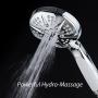 NOTILUS Giant High-Pressure 6-setting Luxury Rain/Handheld Shower Head - Anti-Slip Grip, Metal Fittings, Anti-Clog Jets, Heavy-Duty Stainless Steel Hose - All-Chrome Finish