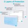 Disposable Medical Face Mask, 3 Layers Breathable Adult Face Cover Masks with Elastic Earloop and Adjustable Metal Nose Wire Clip, for Men Women Seniors Teens 50PCS