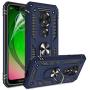 Moto G7 Power Phone Case,Moto G7 Supra Case with HD Screen Protector,Gritup 360 Degree Rotating Metal Ring Holder Kickstand Armor Anti-Scratch Bracket Cover Phone Case for Motorola G7 Power Blue
