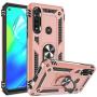 Motorola G Power Case, Moto G Power Phone Case with HD Screen Protector, Gritup 360 Degree Rotating Metal Ring Holder Kickstand Armor Anti-Scratch Bracket Cover Case for Motorola G Power Rose Gold