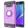 Note 5 case Galaxy Note 5 Case with HD Screen Protector,Ymhxcy 360 Degree Rotating Ring & Bracket Rubber Dual Layer Shock Bumper Resistant Back Cover for Samsung Galaxy Note 5-ZH Purple