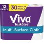 Viva Multi-Surface Cloth Paper Towels, Task Size - 12 Family Rolls (2 packs of 6 rolls) = 30 Regular Rolls (143 Sheets Per Roll)