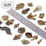 Human Body Parts Charms Collection, 100g(About 50-70 Pieces) Vintage Hand Eye Footprint Moustache Tooth Lip Smile Face Pendants for DIY Jewelry Hand Made Craft, Antique Bronze