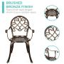 Best Choice Products Cast Aluminum Outdoor Patio Bistro Table Set for Backyard, Garden, Porch, Deck w/Attached Ice Bucket, 2 Chairs - Copper