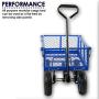 Landworks 2103Q044A Heavy Duty Lawn/Garden Utility Cart/Wagon With Removable Side Meshes, 400 lbs, Blue