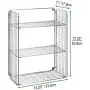 mDesign Tall Metal Wire Farmhouse Wall Decor Storage Organizer Shelf with 3 Levels for Bathroom, Entryway, Hallway, Mudroom, Bedroom, Laundry Room - Wall Mount - Chrome