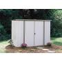 Arrow 8 x 3 Eggshell with Taupe Trim Pent Roof Galvanized Steel Garden Shed Arrow 8 x 3 Eggshell with Taupe Trim Pent Roof Galvanized Steel Garden Shed