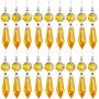 20 Pieces Chandelier Icicle Crystal U-Drop Prisms Lamp Parts Glass Pendants Beads for Wedding, Party or Holiday Decoration, 37mm, Yellow