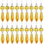 20 Pieces Chandelier Icicle Crystal U-Drop Prisms Lamp Parts Glass Pendants Beads for Wedding, Party or Holiday Decoration, 37mm, Yellow