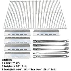 Direct Store Parts Kit DG210 Replacement for Ducane 30400042,30400043,30558501 Gas Grill Burners,Heat Plates,Cooking Grid (SS Burner + SS Heat Plate + Solid Stainless Steel Cooking Grid)