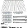 Direct Store Parts Kit DG210 Replacement for Ducane 30400042,30400043,30558501 Gas Grill Burners,Heat Plates,Cooking Grid (SS Burner + SS Heat Plate + Solid Stainless Steel Cooking Grid)