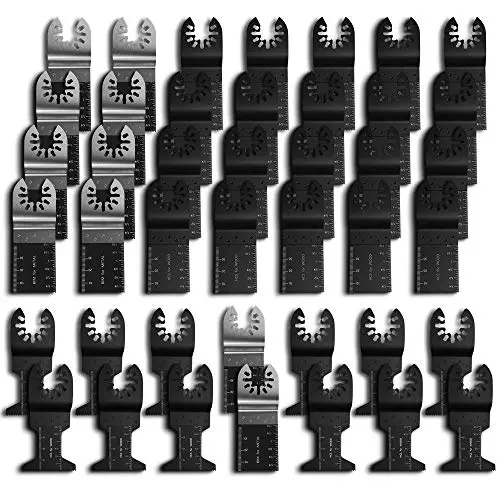 50 Pack Professional Pro Grade Wood/Bi-Metal Oscillating Saw Blades Universal Quick Release Multitool Tool Blade Japan Tooth for Bosch, Craftsman, FEIN, Ridgid, TCH, Makita, Milwaukee 50 Pack Professional Pro Grade Wood/Bi-Metal Oscillating Saw Blades Universal Quick Release Multitool Tool Blade Japan Tooth for Bosch, Craftsman, FEIN, Ridgid, TCH, Makita, Milwaukee