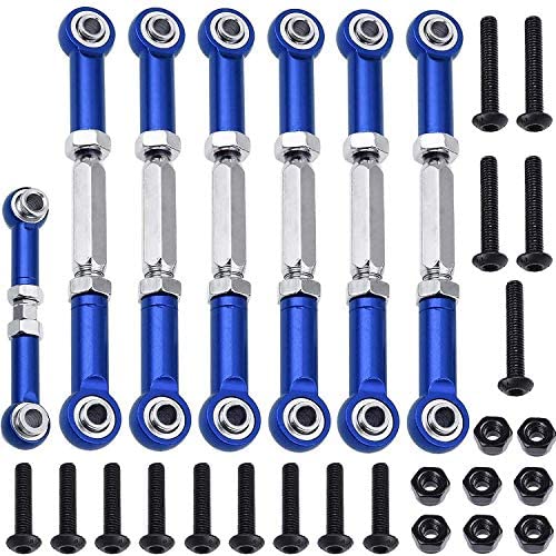 7-Pack Adjustable Aluminum Turnbuckles/Camber Link with Rod Ends Sets for Traxxas Slash 4X4/2WD 1/10 Upgrade Parts