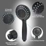 Luxsego High Pressure Handheld Shower Head 5-Setting Powerful Shower Spray against Low Pressure Water Supply Pipeline with Hose with 59 PVC Shower Hose, Adjustable Solid Brass Bracket, Matte Black