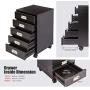 TOPSKY 5 Drawer Mobile Cabinet Fully Assembled Except Casters Built-in Handle (Black)