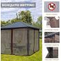 AsterOutdoor 10x10 Outdoor Hardtop Gazebo for Patios Galvanized Steel Canopy for Shade and Rain with Mosquito Netting, Metal Frame for Lawn, Backyard and Deck 99% UV Rays Block, Black