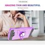 Galaxy J3 Emerge/J3 Eclipse/J3 Prime/J3 Mission/Luna Pro/Sol 2/Express Prime 2 Case with HD Screen Protector,YmhxcY 360 Degree Rotating Ring & Bracket Back Cover for Samsung J3 2017-ZH Purple