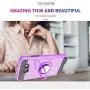 Galaxy J3 Emerge/J3 Eclipse/J3 Prime/J3 Mission/Luna Pro/Sol 2/Express Prime 2 Case with HD Screen Protector,YmhxcY 360 Degree Rotating Ring & Bracket Back Cover for Samsung J3 2017-ZH Purple