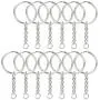 Jmkcoz 100pcs 1''/25mm Metal Split Key Ring with Chain Silver Key Ring Keychain Ring Parts Open Jump Ring and Connector Accessories for DIY Jmkcoz 100pcs 1''/25mm Metal Split Key Ring with Chain Silver Key Ring Keychain Ring Parts Open Jump Ring and Connector Accessories for DIY