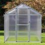 Outsunny 10 L x 6 W Outdoor Walk-in Garden Greenhouse with Roof Vent for Ventilation & Rain Gutter for Water Collection