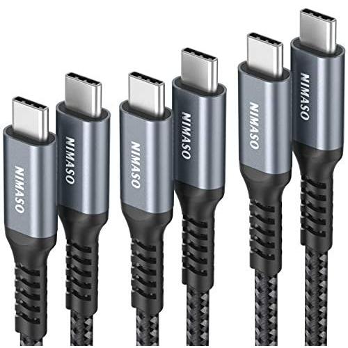 NIMASO USB C to USB C Cable 60W 3-Pack(6.6ft+3.3ft+1ft),Type C PD Fast Charging Cable Braided Cord Compatible with Galaxy S21/S21+/S20+Ultra,MacBook Pro/Air 2020,iPad Pro2020/2018,Google Pixel 3/4a XL