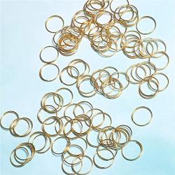 Waltz&F 14mm Golden Chandelier Connectors Split Ring Clips Pins for Fastening Crystals Parts, Chandelier Replacements 100pcs