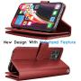 Tekcoo Wallet Case for iPhone 12 Mini / iPhone12 Mini (5.4 inch) 2020 Luxury ID Cash Credit Card Slots Holder Carrying Pouch Folio Flip PU Leather Cover [Detachable Magnetic Hard Case] - Wine Red