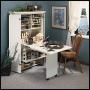 Sauder Harbor View Craft and Sewing Armoire with Table, Antiqued White finish