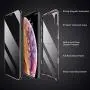 iPhone 11 Pro Case, ZHIKE Anti Peeping Privacy Magnetic Phone Case Double Side Cover Magnet Absorption Metal Bumper Frame Tempered Glass Full Screen Coverage (Anti-Spy, Clear Gold