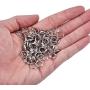 EBOOT 100 Pieces Split Rings Set Mini Key Chain Ring Metal Key Rings, Silvery (0.39 Inch)