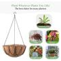MICGEEK 4 Pack Metal Hanging Planter Basket with Coco Liner, 10 inches Metal Hanging Basket for Flower, Coco Liners for Plants, Hanging Basket for Plants, Garden, Outdoor, Indoorr -HB02 (10 in)