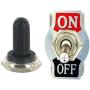Etopars 3 X Heavy Duty 20A 125V 15A 250V SPST 2 Terminal Pin ON/OFF Rocker Toggle Switch Flick Metal Waterproof Cap Knob