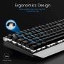 Rechargeable Wireless Keyboard and Mouse Combo, Ergonomic Metal Panel Keyboard with LED Backlight, 4-Color LED Backlight Optical Mice with Side Button, Easy to Clean, Anti-wear, for Office and Games