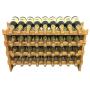 DECOMIL - 36 Bottle Stackable Modular Wine Rack Wine Storage Rack Solid Bamboo Wine Holder Display Shelves, Wobble-Free (Four-Tier, 36 Bottle Capacity)