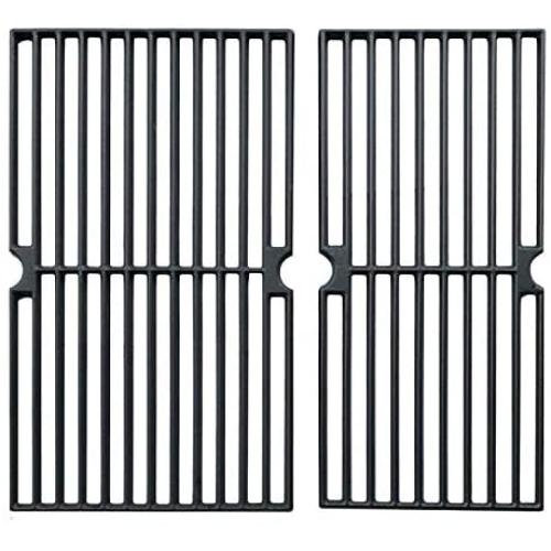 Hongso Cast Iron Cooking Grid Grates Replacement Parts for Brinkmann 810-3820-S, 810-3821-F, 810-3821-S, Dyna-Glo DGP350NP and Master Forge MFA350CNP Gas Grill Models, 17 5/8 Inch, Set of 2 (PCG222)