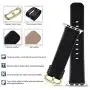 Fullmosa Compatible Apple Watch Band 38mm 40mm 42mm 44mm Leather Compatible iWatch Band/Strap Compatible Apple Watch SE & Series 6 5 4 3 2 1, 38mm 40mm Black + Golden Buckle + Silver Adapter