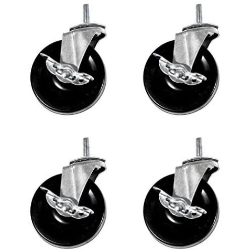 Seville Classics Commercial-Grade Work Table Caster Wheels (Set of 4) NSF-Certified Storage, 4'' L x 1'' W, Steel