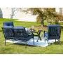 Patio Festival 4 Pices Patio Furniture Conversation Set,Metal Outdoor Furniture Set w/All Weather Cushioned Loveseat,Poolside Lawn Chairs,Coffee Table