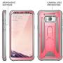 YOUMAKER Kickstand Case for Galaxy S8 Plus, Full Body with Built-in Screen Protector Heavy Duty Protection Shockproof Rugged Cover for Samsung Galaxy S8 Plus 6.2 inch - Pink/Gray