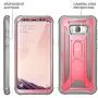 YOUMAKER Kickstand Case for Galaxy S8 Plus, Full Body with Built-in Screen Protector Heavy Duty Protection Shockproof Rugged Cover for Samsung Galaxy S8 Plus 6.2 inch - Pink/Gray