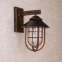 Jiuzhuo Industrial 1-Light Metal Cage Clear Glass Shaded Nautical Outdoor Wall Light in Antique Copper