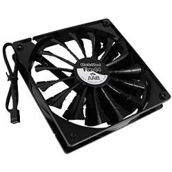 AAB Cooling Black Silent Fan 14 - Silent and Efficient 140mm Fan with 4 Anti-Vibration Pads, PC Fan, Cooling Fan, 12V, Airflow Fan, Silent PC Fan - Value Pack 3 Pieces