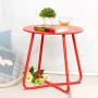 Grand patio Round Metal Side/End Table, Steel Patio Coffee Table for Bistro, Porch, Weather Resistant Outside Table Small (Red)
