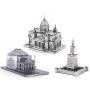 3D Metal Puzzle Models Of St. Isaac’s Cathedral, Roman Pantheon and The Light House of Alexandria - DIY Toy Metal Sheets Assembling Puzzle, 3D puzzle – 3 Pack