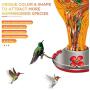 Upgraded Glass Hummingbird Feeder, Large 36 oz Hummingbird Feeder for Outdoors No Leakage, Hand Blown Hummingbirds Feeder Never Fade, Attract More Birds, 4 in 1 Garden Backyard Decorative(Yellow)