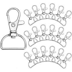 Acrux7 Swivel Clasps D Ring Metal Lobster Claw Clasps Lanyard Snap Hook for Crafting & DIY Lanyard Making, 100 Pack