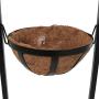 Sunnydaze Hanging Basket Planter Stand with Metal Welcome Sign, Indoor/Outdoor Plant Holder, 45 Inch